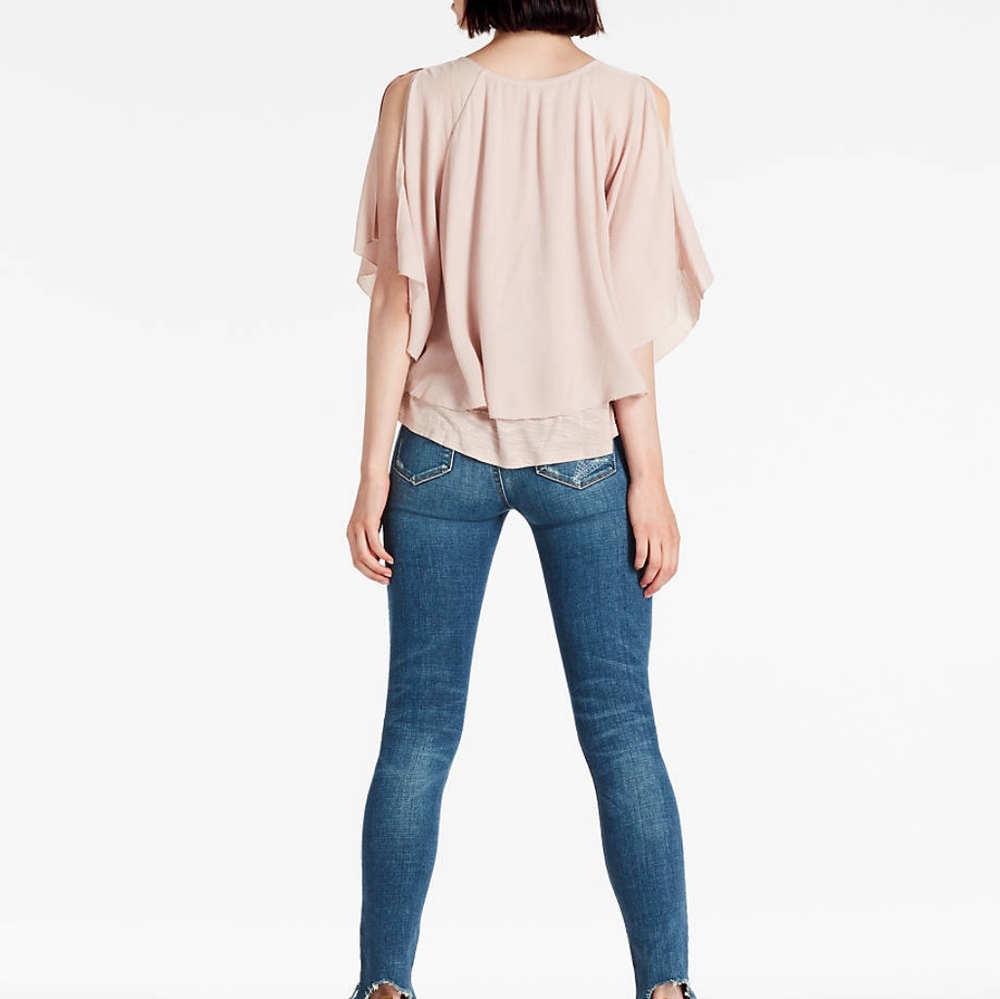 $59.50 Lucky Brand Ruffle Knit Top Black Small
